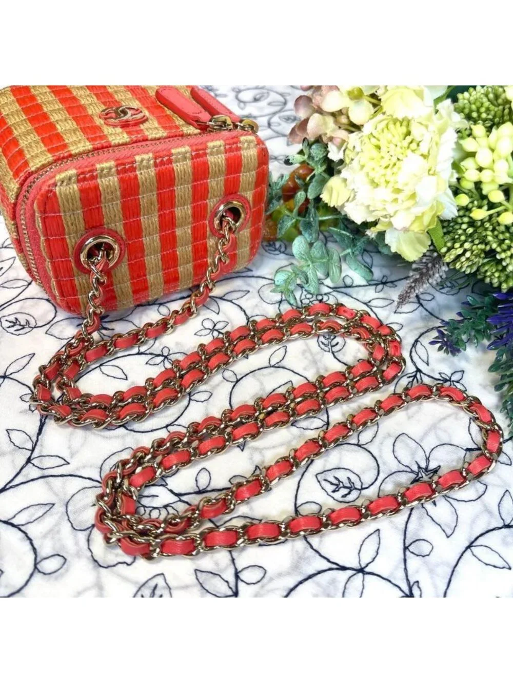 Chanel Chain Shoulder Vanity Basket Bicolor